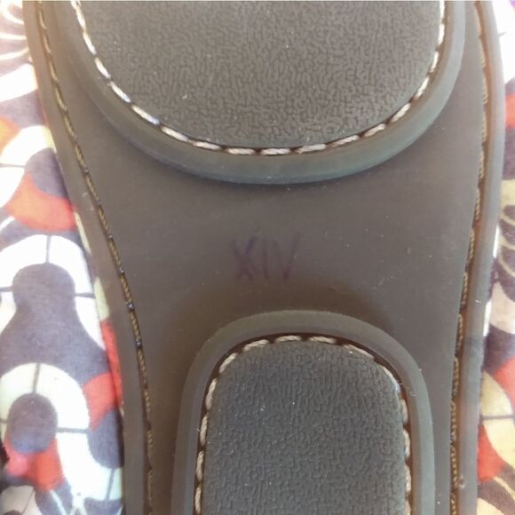 THANDO'S Orange, Green & White Squiggle Cotton Foldable Ballerina Flats 9 - Picture 6 of 13